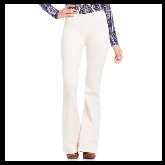 FREE PEOPLE Penny Pull On Flare Pants Ivory - Picture 2 of 9